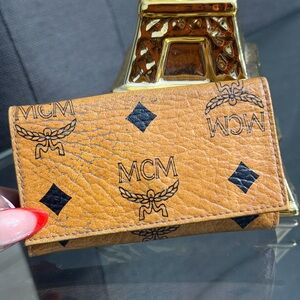 MCM Cognac Leather Key Holder